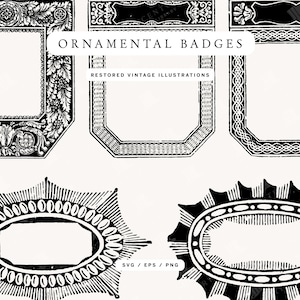 Logo Template Designs in SVG, PNG, and EPS Image Formats - Downloadable Vintage Line Art Clipart
