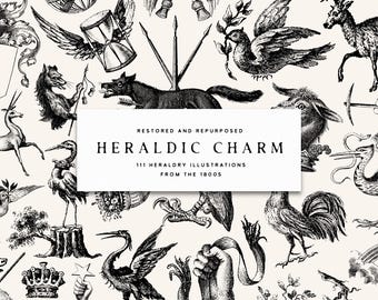 Vintage Clipart PNG and SVG Illustration Pack - A Collection of Heraldry-Related Isolated Artwork for your Creative Design Projects