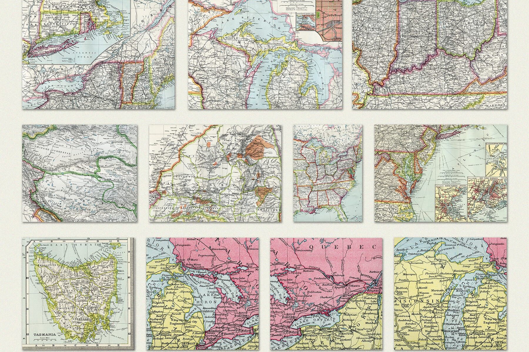 130 Vintage Maps of the World super High Resolution JPG | Etsy