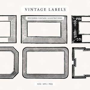 Vintage Abzeichen und Logo Template Designs in SVG, PNG und EPS Bildformaten - Herunterladbare Vintage Line Art Clipart