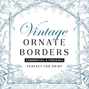 Vintage Borders PNG Bundle, Hochzeit laden Border Collection ein, perfekt für Printdesign, antike Rahmengrafiken