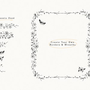 Rustic Nature Line Art SVG and PNG Pack, Vintage Botanical ...