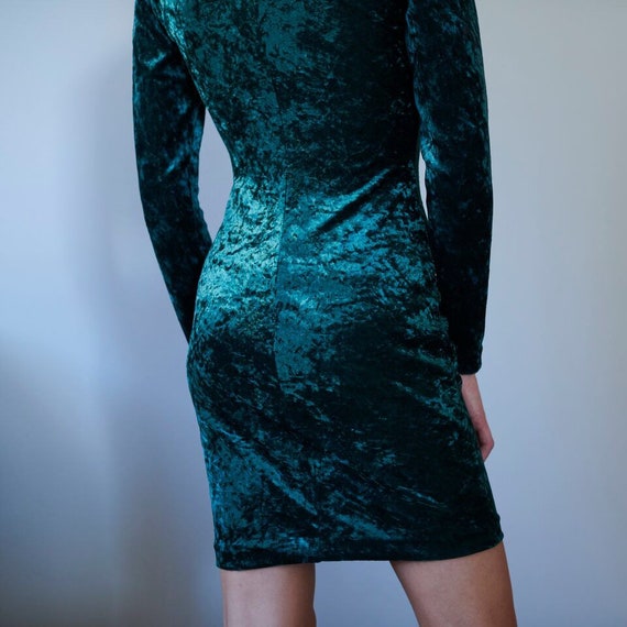 Green Velvet Dress - image 4