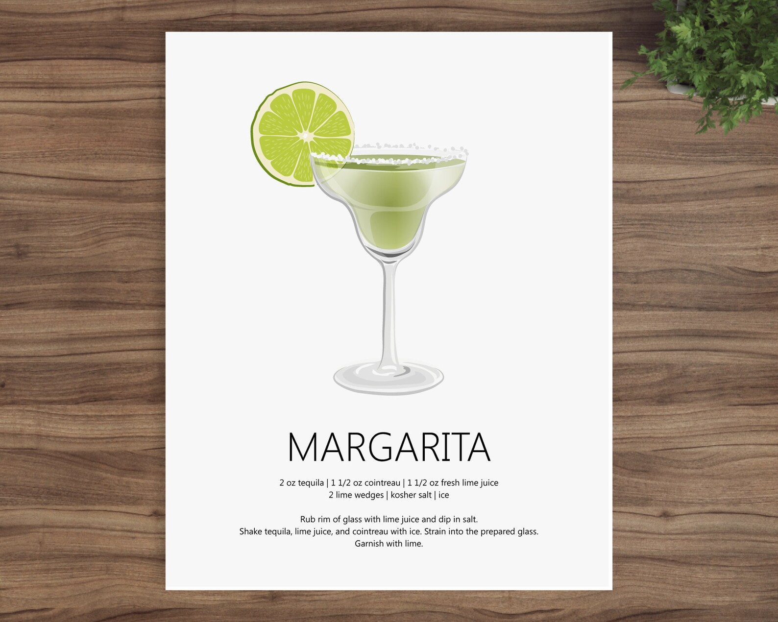 Printable Margarita cocktail print. Cocktail art. Cocktail | Etsy