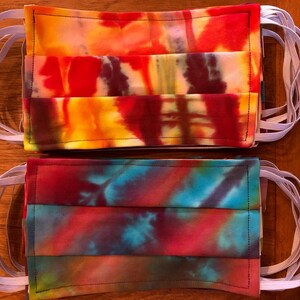 KIDS TIE-DYE Mask, Rainbow Tie-Dye Mask, Double Layer Mask, Reusable Face Cover, Organic Cotton Mask, Comfortable, Washable Face Mask