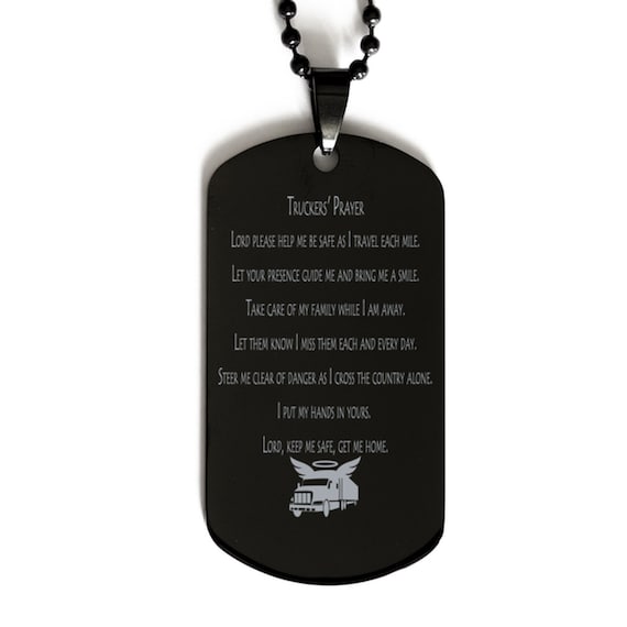Truckers' Prayer Dog Tag,lord Please Help Me Be Safe,trucker Gifts