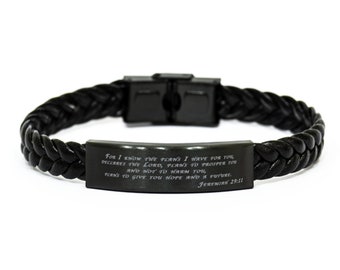 Bible Verse Braided Rope Bracelet Jeremiah 29:11 For I Know The Plans I Have For You, Inspirational Bracelet,christian Inspired