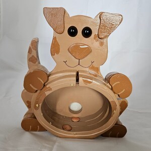 Dog Bank made from solid wood in light and dark browns