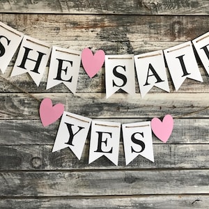 She said yes banner, engagement party banner, bridal shower banner , bachelorette party banner