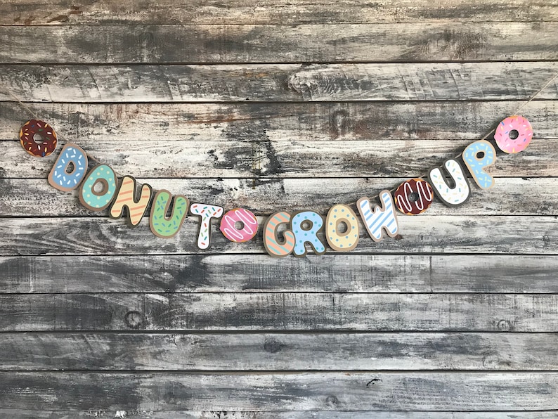 boy donut banner Donut grow up banner donut party,