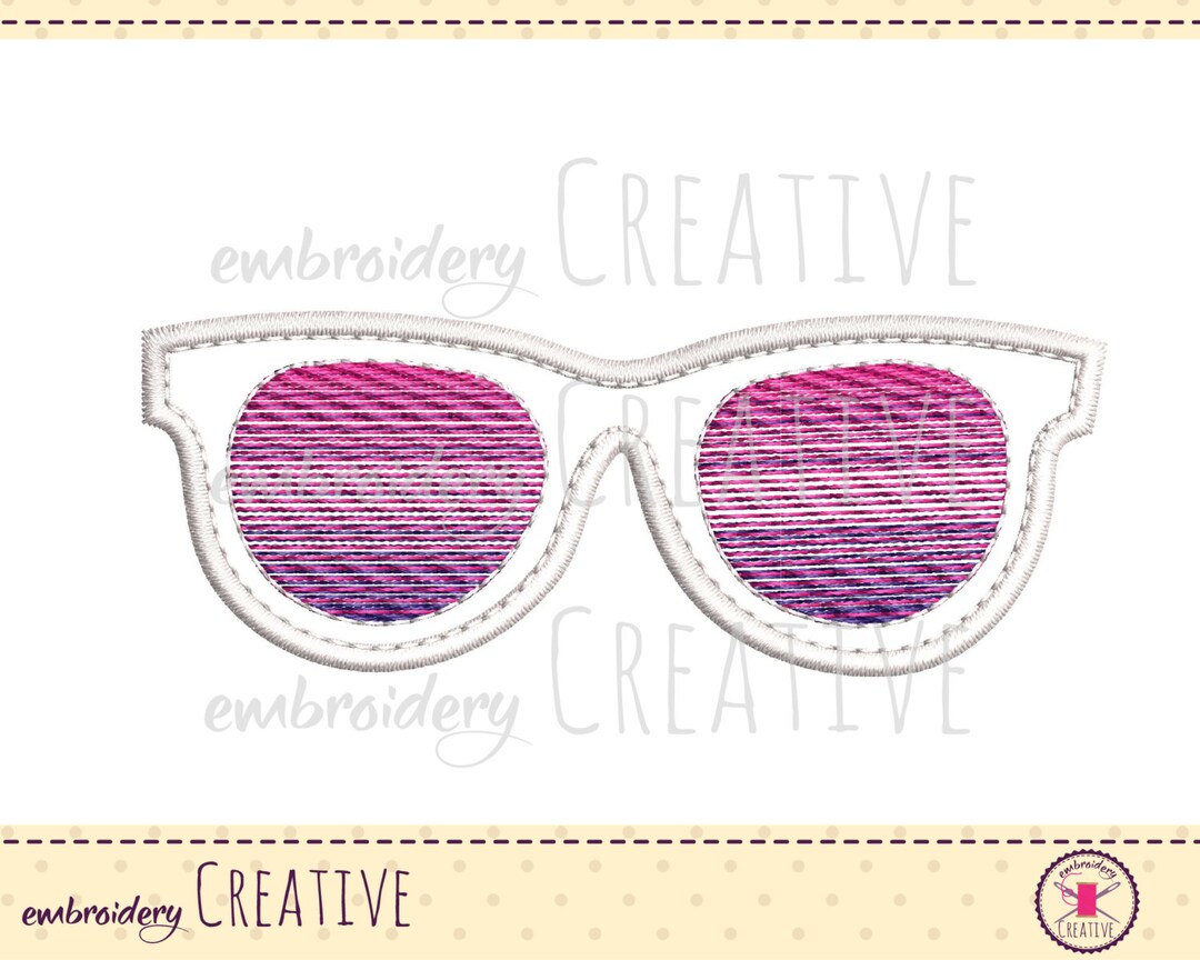 Sunglasses Embroidery Design for Patch Etsy