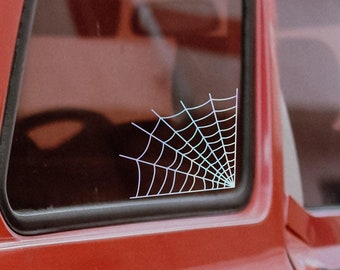 spider web decal, car mirror sticker, removable vinyl decal for car, laptop, water bottle, bumper stickers, spooky gothic decal