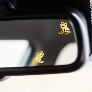 2 pegatinas para espejo retrovisor con forma de rana, diseño de huevo de Pascua, pequeñas pegatinas para parabrisas de coche, pegatinas para parabrisas, pequeñas pegatinas ocultas