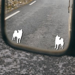 2x shiba inu rear view mirror sticker decal dog easter egg decal, small decal for car windshield, windscreen sticker, tiny hidden decals