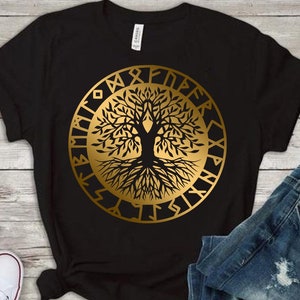 Iron on Norse Mythology Yggdrasil Viking tree of life, Yggdrasill patch, Norse runes, Norse cosmology