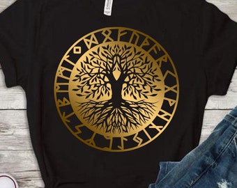 Iron on Norse Mythology Yggdrasil Viking tree of life, Yggdrasill patch, Norse runes, Norse cosmology