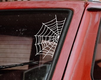 spider web decal, car mirror sticker, removable vinyl decal for car, laptop, water bottle, bumper stickers, spooky gothic decal