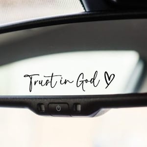 Spiegelsticker Trust in God, autospiegelsticker, christelijke verwijderbare vinylsticker voor auto, laptop, bidon, bumperstickers, geloofssticker