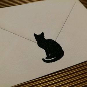 20 Katze Glitzer Aufkleber, Silber Einladung Dichtungen, Bulgakov Meister und Margarita Buch Charakter, Gold, Silber oder schwarz Glitzer Aufkleber