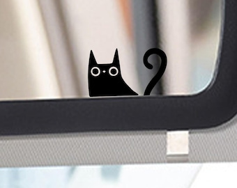Calcomanía de huevo de Pascua con forma de gato, pequeña pegatina para parabrisas de coche, pegatina extraíble para espejo retrovisor, calcomanía para parabrisas, pequeñas calcomanías ocultas.