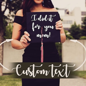 Aangepaste graduatie Cap Transfer, gepersonaliseerde graduatie cap, afstuderen citaat, afstuderen hoed bericht, afstuderen cap ijzer op