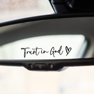 Vertrauen Sie auf Gott Spiegelaufkleber, Autospiegelaufkleber, christlicher entfernbarer Vinylaufkleber für Auto, Laptop, Wasserflasche, Autoaufkleber, Glaubensaufkleber