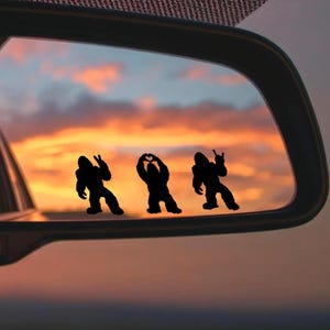 Adesivo in vinile Bigfoot Love Peace Rock: adesivo per finestrino auto Yeti Sasquatch, adesivi per specchietto retrovisore