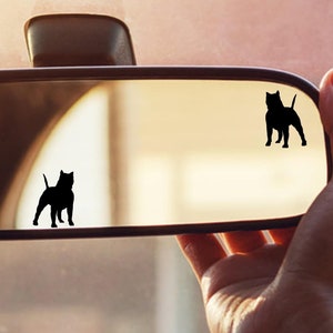 2x pitbull rear view mirror sticker decal dog easter egg decal, small decal for car windshield, windscreen sticker, tiny hidden decals