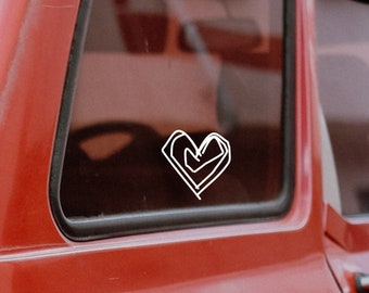 Calcomanía de corazón simple, calcomanía para espejo de automóvil, calcomanía de vinilo removible para automóvil, computadora portátil, botella de agua, calcomanía para parachoques