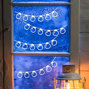 Fensteraufkleber Weihnachten, Weihnachtsdeko, Weihnachtsdeko, ablösbare Aufkleber, Weihnachtsdeko, Lichterkette, Weihnachtsdeko