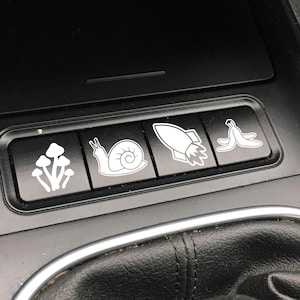 conjunto de 4 pegatinas de botones en blanco, calcomanías de botones en blanco, pegatina extraíble para botones de coche, pegatinas de botón de tablero plátano caracol setas cohete