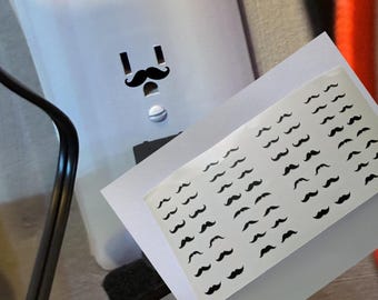 electrical outlet decals, funny mustache stickers, housewarming gag gift