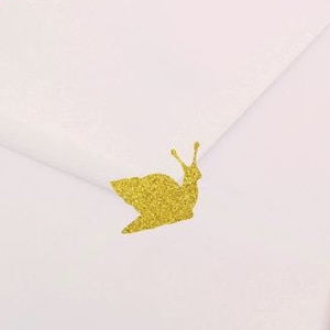 20 snail mail stickers, glitter envelope seals, planner stickers, gold snails, glitter wall stickers, erin condren planner stickers