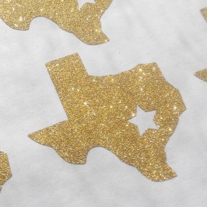 20 texas state shape stickers, glitter wedding decor, Texas labels, Texas envelope seals, texas with star glitter stickers gold silver