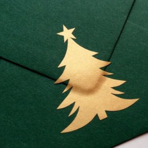 20 Gold Christmas Tree Stickers Holiday Stickers Christmas Etsy