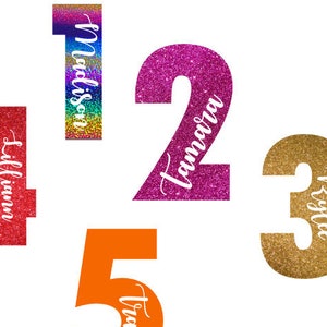 DIY name and baby name iron on, glitter baby months heat transfer design, diy heat transfer, custom age iron on decal, personalized iron on