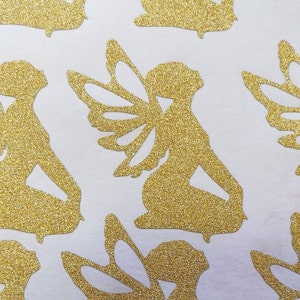 Autocollants de fée de scintillement d’or, joints d’enveloppe, autocollants de scintillement, décor de tasse de partie de princesse, invitations, cartes de remerciement, décorations de mariage