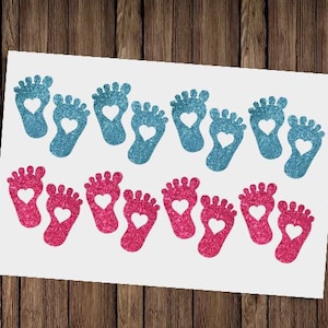 15 pegatinas de pies de bebé, sellos para sobres de baby shower, decoración para fiesta de revelación de género, calcomanías para bebés recién nacidos, sellos para sobres, decoración para el primer cumpleaños