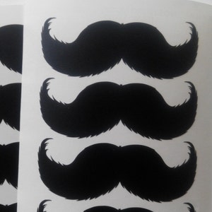 30 mustache stickers, moustache vinyl decals, mustache envelope seals, mustache party baby boy shower, black envelope stickers  Sticker Tags