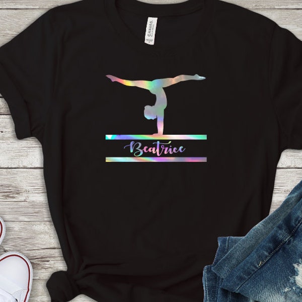 gymnast iron on transfer with custom name, custom iron on gymnastics patch, custom monogram iron on, personalized gymnast iron on transfer