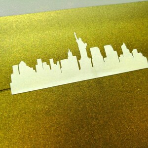 20 pegatinas del horizonte de Nueva York, etiquetas de NY, sellos de sobre de oro, etiquetas adhesivas, pegatinas del horizonte de la ciudad, pegatinas de boda de Nueva York, horizonte