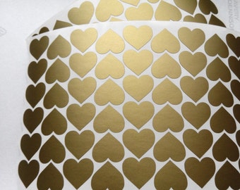 20 heart stickers, Vinyl wall Stickers, gold heart Nursery Decal, hearts stickers, wedding heart stickers, baby shower decor, invitations