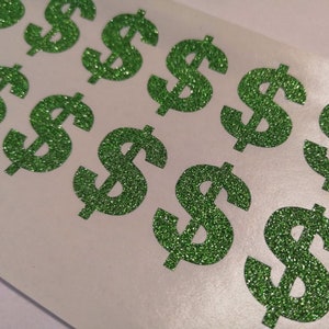 24 dollari firmano adesivi glitter, adesivi in contanti, sigillo busta d'oro, etichette glitter d'argento