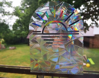 sunset suncatcher sticker, sun prisms window decal, rainbow maker, suncatcher for window, iridescent rainbow suncatcher sticker