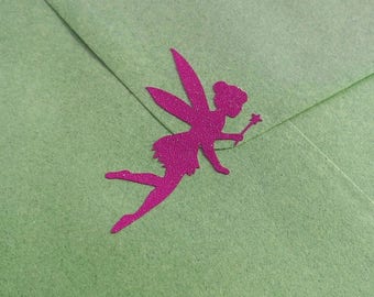 18 glitter fairy stickers, fairy envelope seals, magic theme birthday stickers, fairy party decor, purple stickers, gold glitter fairy decor