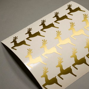20 adesivi per renne, sigilli per buste di Natale, confezione regalo per le vacanze, adesivi per natale, etichette adesive, tema natalizio, adesivi d'oro, buck