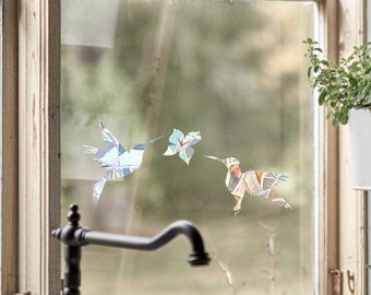 Pegatina atrapasol de colibrí, calcomanía para ventana de colibrí, creador de arcoíris para ventana