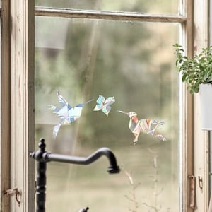 colibri suncatcher sticker, hummingbird window decal, rainbow maker for window