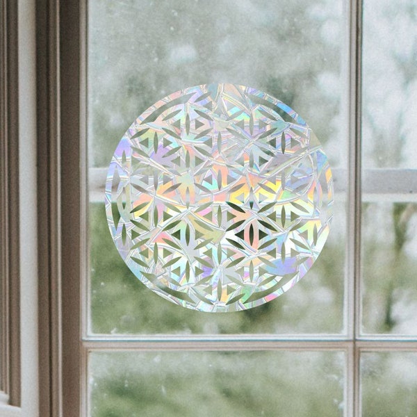 flower of life suncatcher, flower of life window decal, rainbow maker, suncatcher for window, rainbow suncatcher sticker