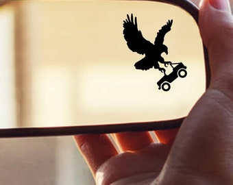 eagle holding off road car easter egg decal, small sticker for car windshield or mirror, removable sticker, windscreen decal, tiny decals